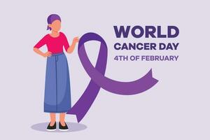 World Cancer Day concept. Colored flat vector illustration isolated.