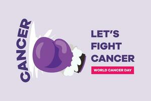 World Cancer Day concept. Colored flat vector illustration isolated.