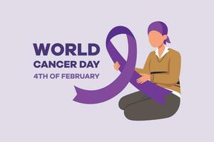 World Cancer Day concept. Colored flat vector illustration isolated.