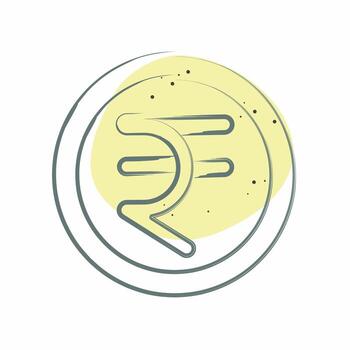 Icon Rupee. related to India symbol. Color Spot Style. simple design editable. simple illustration vector