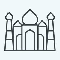 Icon Taj Mahal. related to India symbol. line style. simple design editable. simple illustration vector