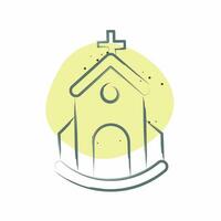 icono iglesia. relacionado a icono edificio símbolo. color Mancha estilo. sencillo diseño editable. sencillo ilustración vector