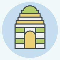 Icon Gate of India. related to India symbol. color mate style. simple design editable. simple illustration vector