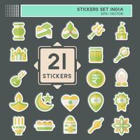 Sticker Set India. related to Holiday symbol. simple design editable. simple illustration vector