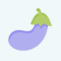 Icon Eggplant. related to Fruit and Vegetable symbol. flat style. simple design editable. simple illustration vector