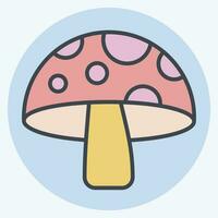 Icon Mushroom. related to Fruit and Vegetable color mate style. simple design editable. simple illustration vector