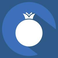 Icon Pomegranate. related to Fruit and Vegetable symbol. long shadow style. simple design editable. simple illustration vector