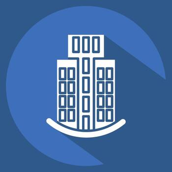 Icon Skyscraper. related to Icon Building symbol. long shadow style. simple design editable. simple illustration vector