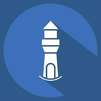 Icon Lighthouse. related to Icon Building symbol. long shadow style. simple design editable. simple illustration vector