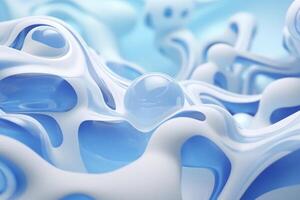 AI Generated Design white water wavy art milk background texture abstract cream wave blue flow splashing shape liquid bright fluid drink illustration photo