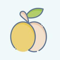 Icon Plum. related to Fruit and Vegetable symbol. doodle style. simple design editable. simple illustration vector