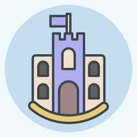 Icon castle. related to Icon Building symbol. color mate style. simple design editable. simple illustration vector