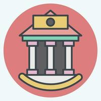 Icon Bank. related to Icon Building symbol. color mate style. simple design editable. simple illustration vector