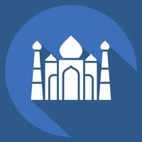 Icon Taj Mahal. related to India symbol. long shadow style. simple design editable. simple illustration vector