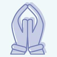 Icon Pray. related to India symbol. two tone style. simple design editable. simple illustration vector