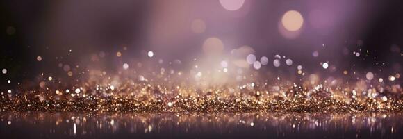 AI Generated Shiny celebration magical light glowing background glimmer bright blurry pattern design christmas blur shine bokeh effect texture abstract glitter night luxury glamour dust sparkle photo