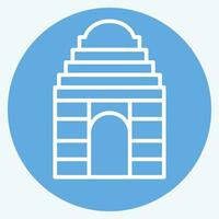 Icon Gate of India. related to India symbol. blue eyes style. simple design editable. simple illustration vector