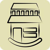 Icon Farm House. related to Icon Building symbol. hand drawn style. simple design editable. simple illustration vector