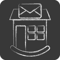 Icon Post Office. related to Icon Building symbol. chalk Style. simple design editable. simple illustration vector