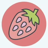 Icon Strawberry. related to Fruit and Vegetable color mate style. simple design editable. simple illustration vector