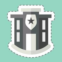 Sticker line cut Police Station. related to Sticker line cut Building symbol. simple design editable. simple illustration vector