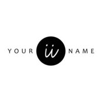 II Initial Handwriting In Circle Frame Template Design vector