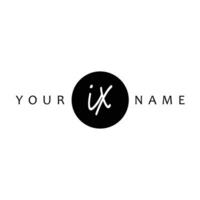 IX Initial Handwriting In Circle Frame Template Design vector