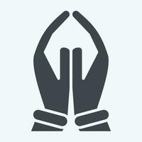 Icon Pray. related to India symbol. glyph style. simple design editable. simple illustration vector