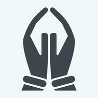 Icon Pray. related to India symbol. glyph style. simple design editable. simple illustration vector