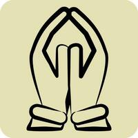 Icon Pray. related to India symbol. hand drawn style. simple design editable. simple illustration vector