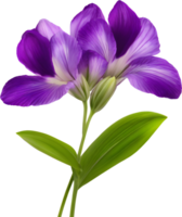 une La peinture de violet fleurs avec feuilles. ai-généré. png