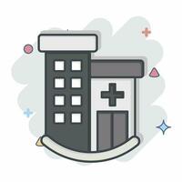 Icon Clinic. related to Icon Building symbol. comic style. simple design editable. simple illustration vector