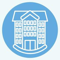 icono escuela. relacionado a icono edificio símbolo. azul ojos estilo. sencillo diseño editable. sencillo ilustración vector