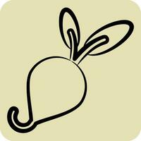 Icon Radish. related to Fruit and Vegetable symbol. hand drawn style. simple design editable. simple illustration vector