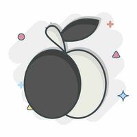 Icon Plum. related to Fruit and Vegetable symbol. comic style. simple design editable. simple illustration vector