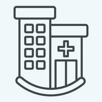 Icon Clinic. related to Icon Building symbol. line style. simple design editable. simple illustration vector