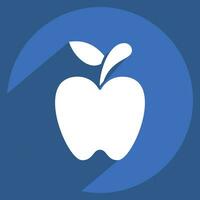 Icon Apple. related to Fruit and Vegetable symbol. long shadow style. simple design editable. simple illustration vector