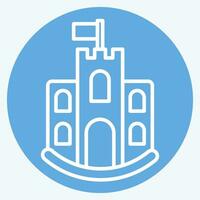 Icon castle. related to Icon Building symbol. blue eyes style. simple design editable. simple illustration vector