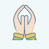 Icon Pray. related to India symbol. doodle style. simple design editable. simple illustration vector