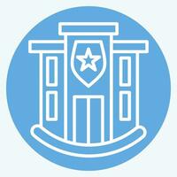 Icon Police Station. related to Icon Building symbol. blue eyes style. simple design editable. simple illustration vector