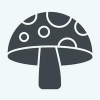 Icon Mushroom. related to Fruit and Vegetable symbol. glyph style. simple design editable. simple illustration vector