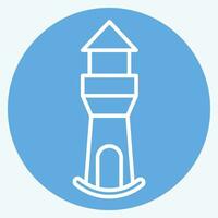 Icon Lighthouse. related to Icon Building symbol. blue eyes style. simple design editable. simple illustration vector