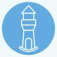 Icon Lighthouse. related to Icon Building symbol. blue eyes style. simple design editable. simple illustration vector