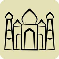 Icon Taj Mahal. related to India symbol. hand drawn style. simple design editable. simple illustration vector