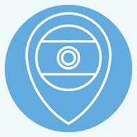 Icon India Location. related to India symbol. blue eyes style. simple design editable. simple illustration vector