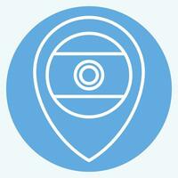 Icon India Location. related to India symbol. blue eyes style. simple design editable. simple illustration vector