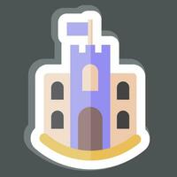 Sticker castle. related to Sticker Building symbol. simple design editable. simple illustration vector