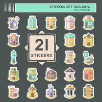 Sticker Set Building. related to Sticker Construction symbol. simple design editable. simple illustration vector