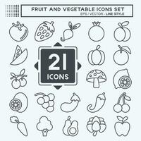 Icon Set Fruit and Vegetable. related to Healthy line style. simple design editable. simple illustration vector