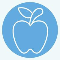 Icon Apple. related to Fruit and Vegetable symbol. blue eyes style. simple design editable. simple illustration vector